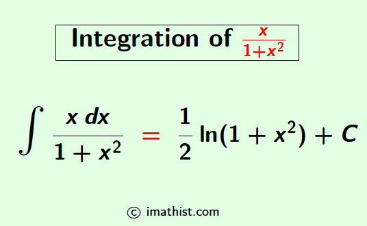Integration of x/1+x^2